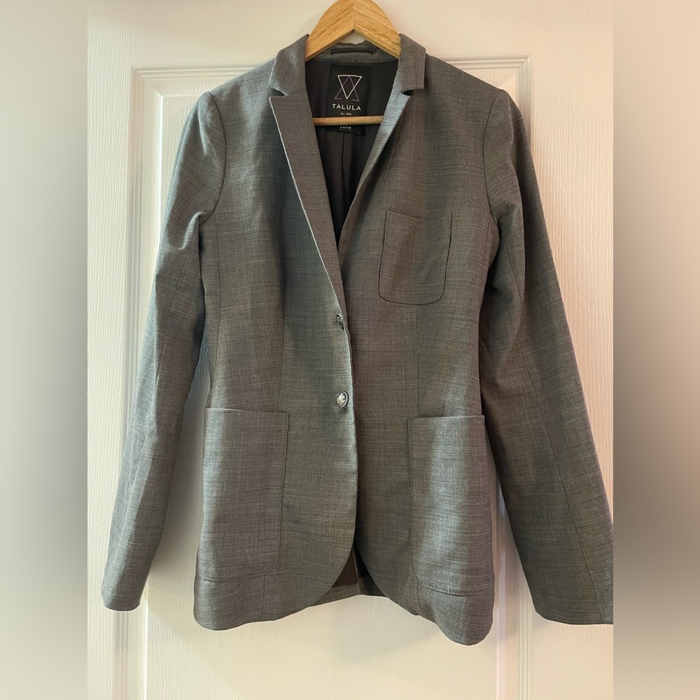 Talula -Aritzia Grey Single-Breasted Women's Blazer